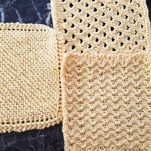 Yellow dishclothes set of 3